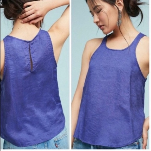 Anthropologie Tops - Anthropologie Maeve Joya Linen Swing Tank Top Size Small